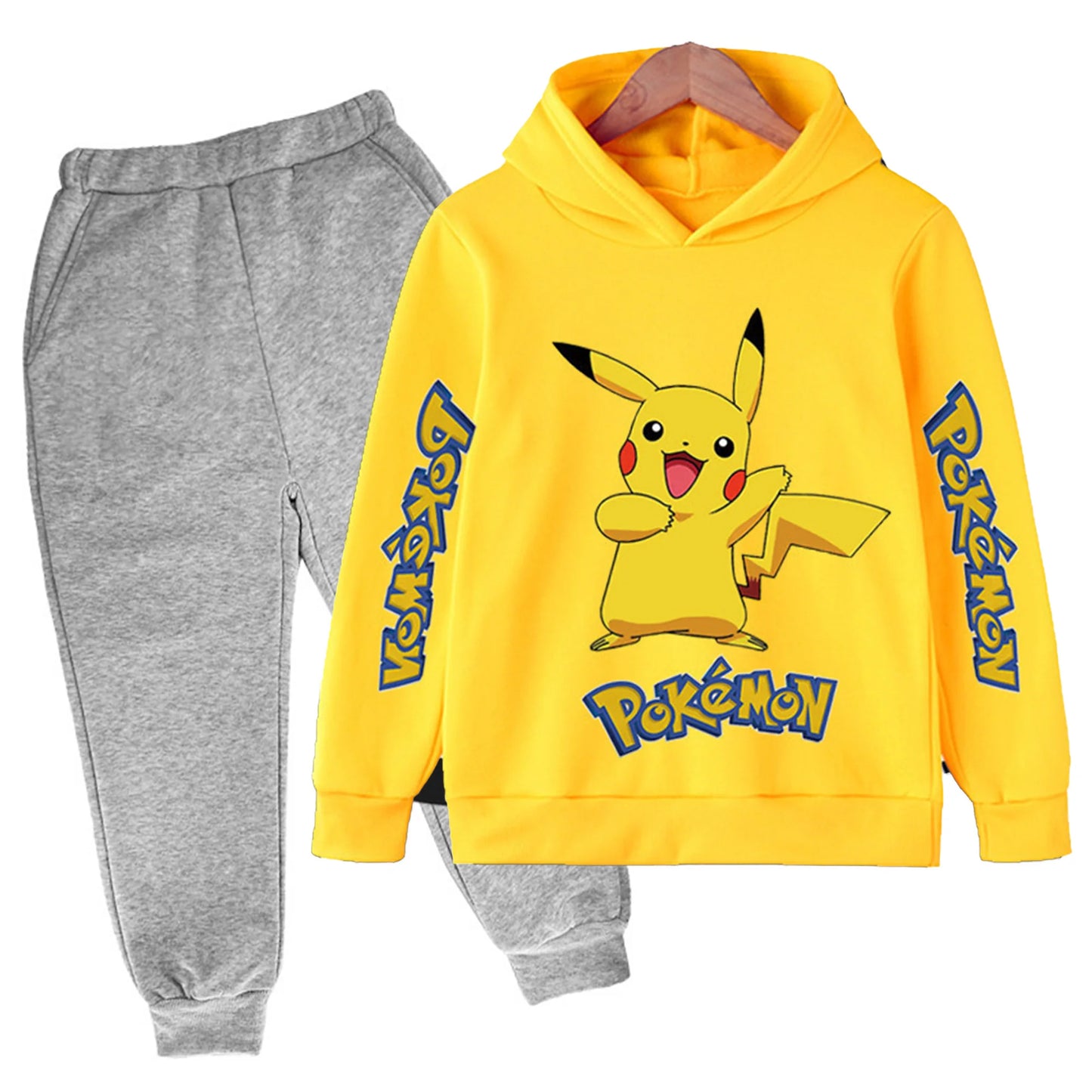 Pikachu Printed Sweatshirt+Pants