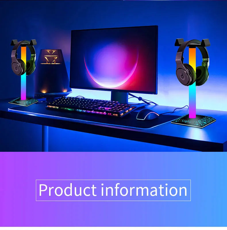 USB LED Lights Gaming Headset Stand