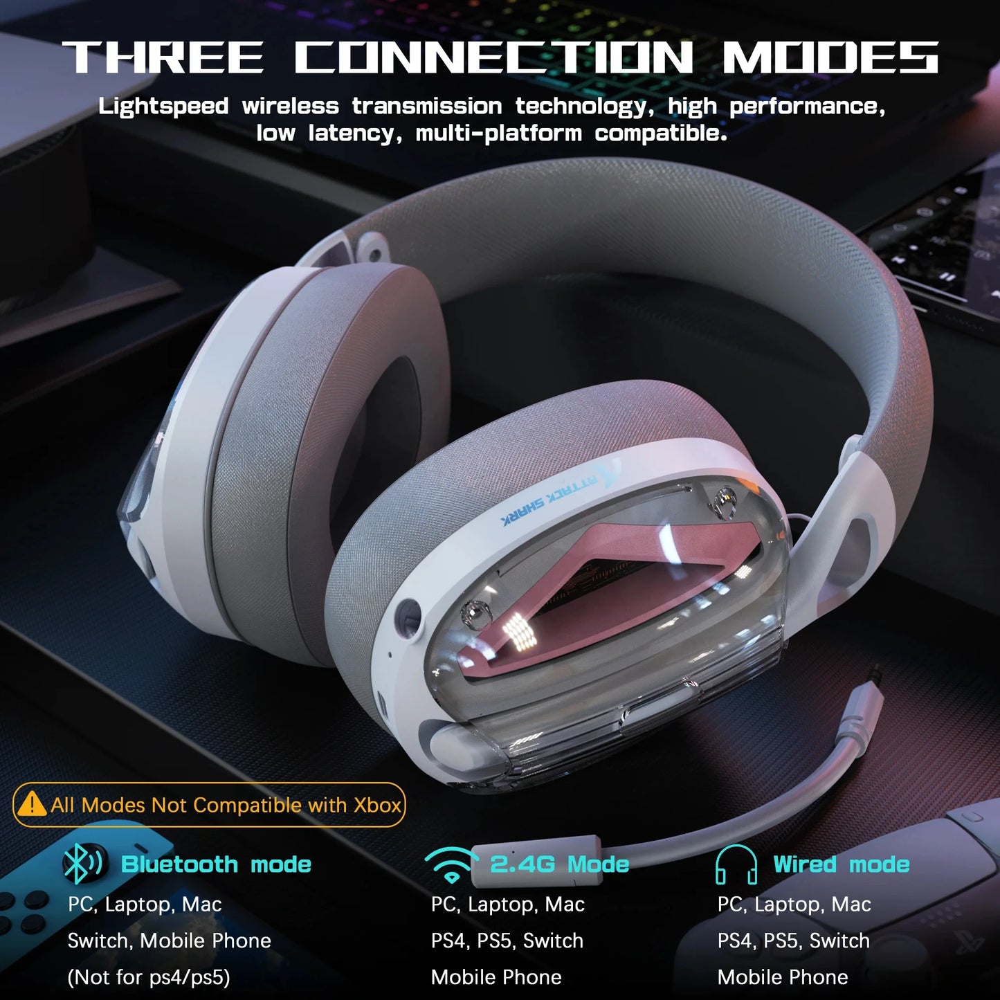 Ultra-Light Tri-Mode Gaming Headset