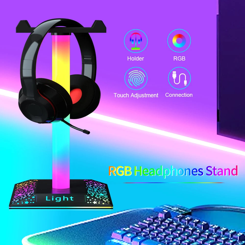 USB LED Lights Gaming Headset Stand