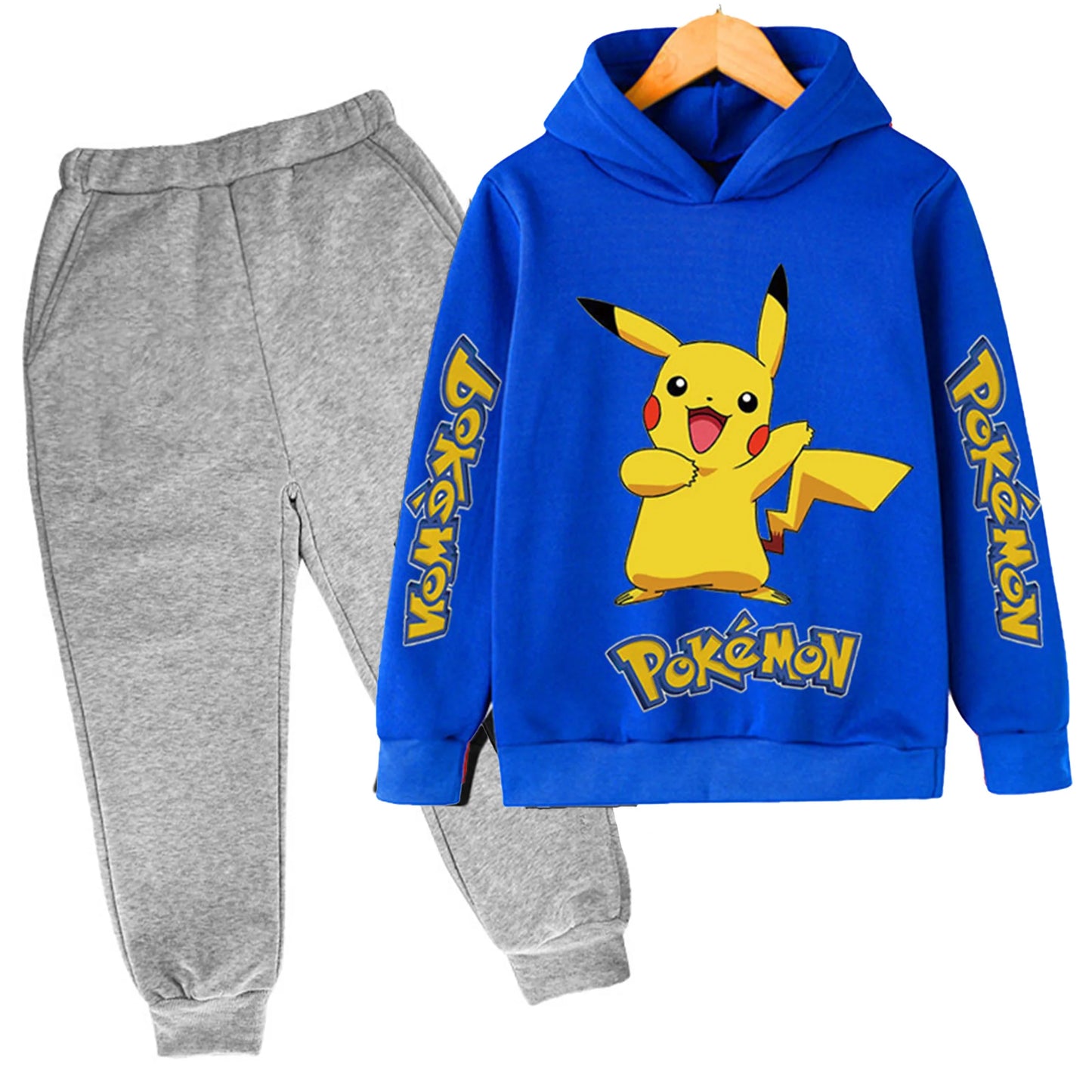 Pikachu Printed Sweatshirt+Pants